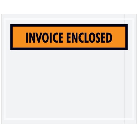 Bsc Preferred 4-1/2 x 5-1/2'' Orange Panel-Face ''Invoice Enclosed'' Envelopes, 1000PK BUY00024576